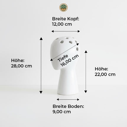 Moderne Vase in Kopfform