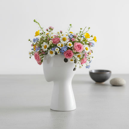 Moderne Vase in Kopfform